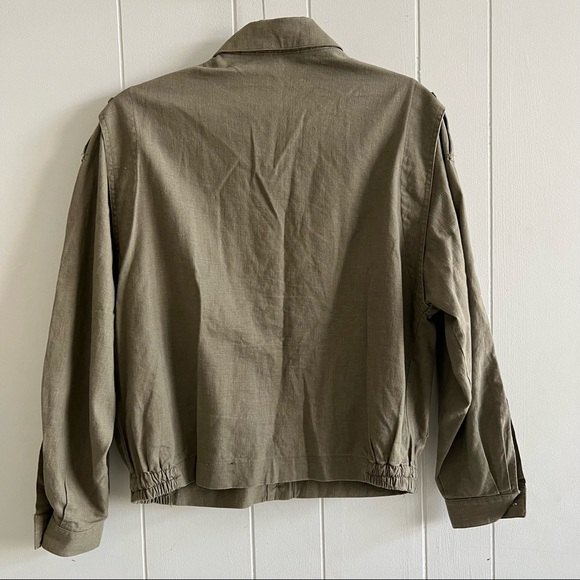 Linen blend bomber jacket - Picture 9 of 12